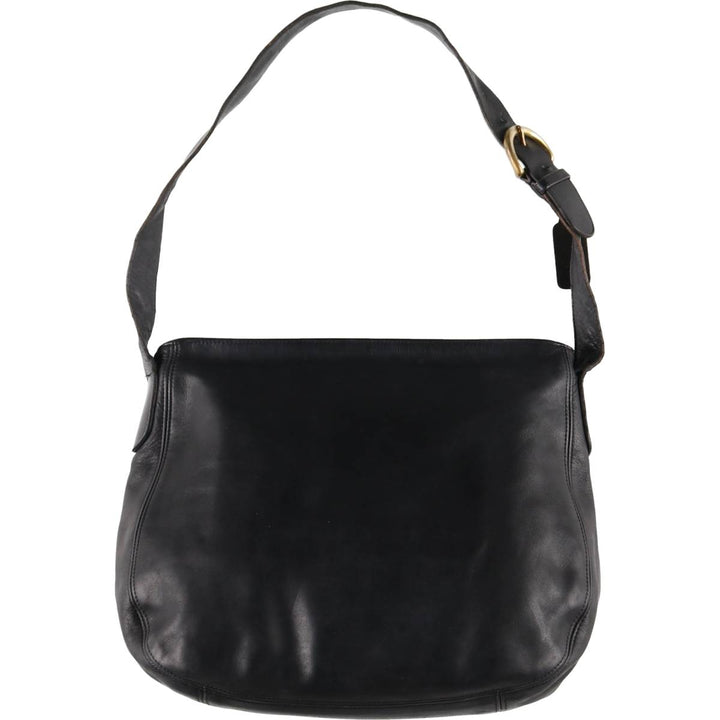 90'S Coach Old Coach Shoulder Bag, Made in USA, Vintage genuine leather black type Vintage Second Hand