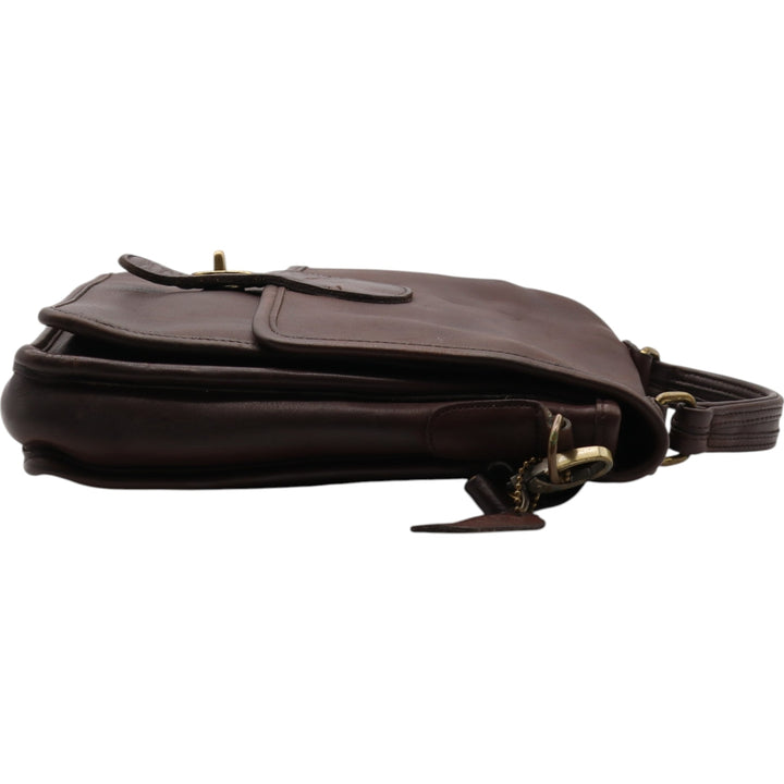 Vintage 1980'S Coach Station Bag, Turnlock 2-Way Shoulder Bag, Made in USA genuine leather brown type Vintage Second Hand