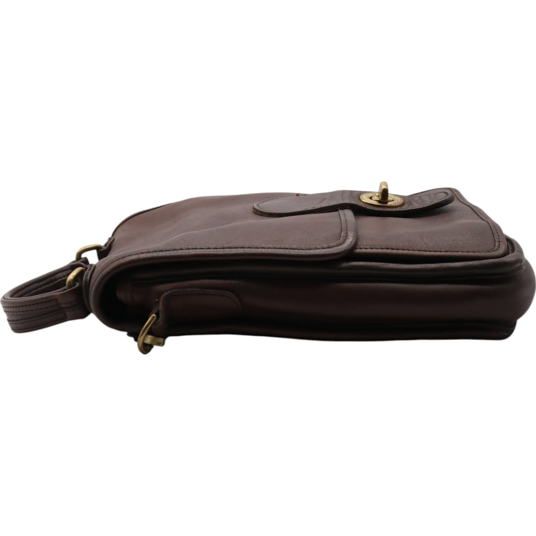 Vintage 1980'S Coach Station Bag, Turnlock 2-Way Shoulder Bag, Made in USA genuine leather brown type Vintage Second Hand