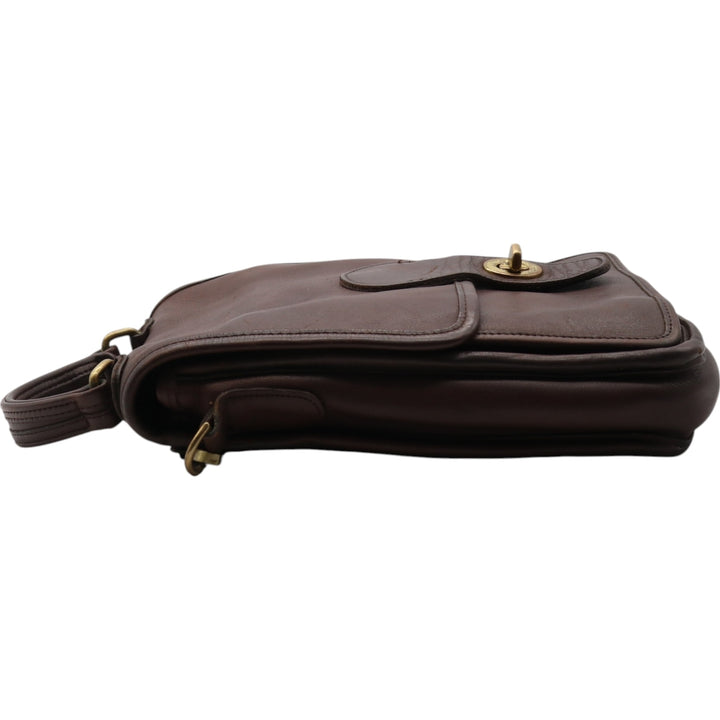 Vintage 1980'S Coach Station Bag, Turnlock 2-Way Shoulder Bag, Made in USA genuine leather brown type Vintage Second Hand