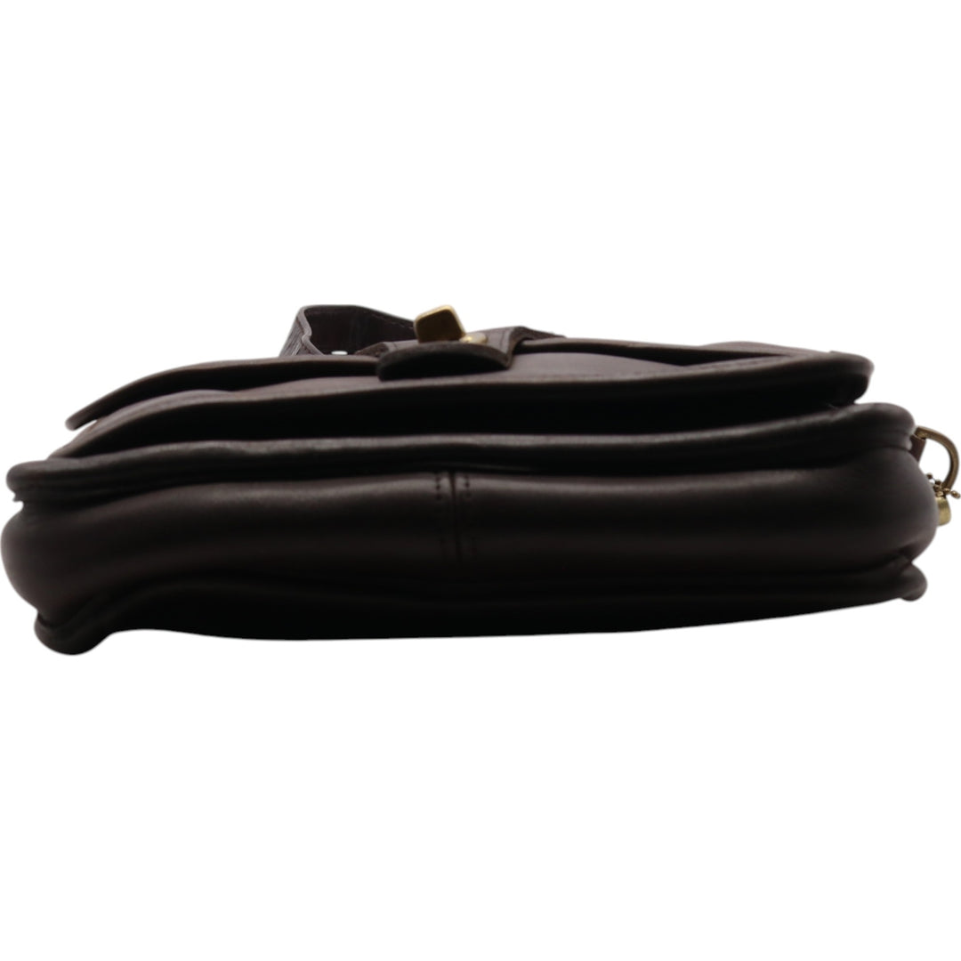 Vintage 1980'S Coach Station Bag, Turnlock 2-Way Shoulder Bag, Made in USA genuine leather brown type Vintage Second Hand