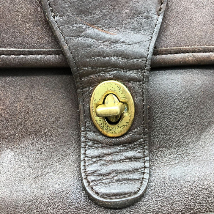 Vintage 1980'S Coach Station Bag, Turnlock 2-Way Shoulder Bag, Made in USA genuine leather brown type Vintage Second Hand