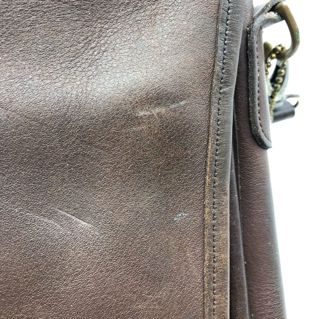 Vintage 1980'S Coach Station Bag, Turnlock 2-Way Shoulder Bag, Made in USA genuine leather brown type Vintage Second Hand