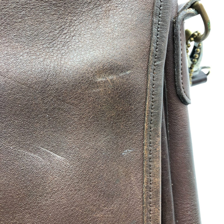 Vintage 1980'S Coach Station Bag, Turnlock 2-Way Shoulder Bag, Made in USA genuine leather brown type Vintage Second Hand
