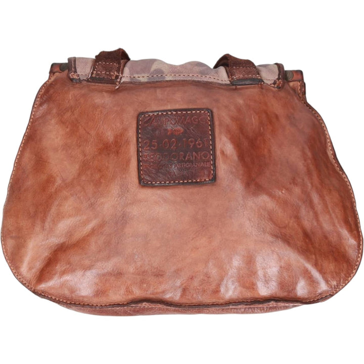 Campomaggi Camouflage Pattern Shoulder Bag, Made in Italy genuine leather brown type Vintage Second Hand