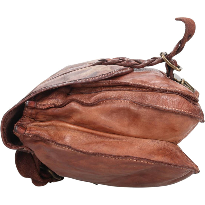 Campomaggi Camouflage Pattern Shoulder Bag, Made in Italy genuine leather brown type Vintage Second Hand