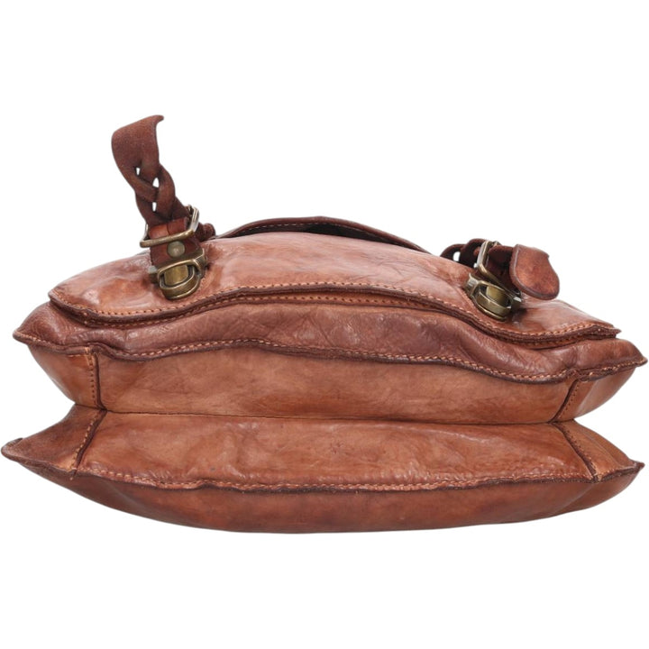 Campomaggi Camouflage Pattern Shoulder Bag, Made in Italy genuine leather brown type Vintage Second Hand