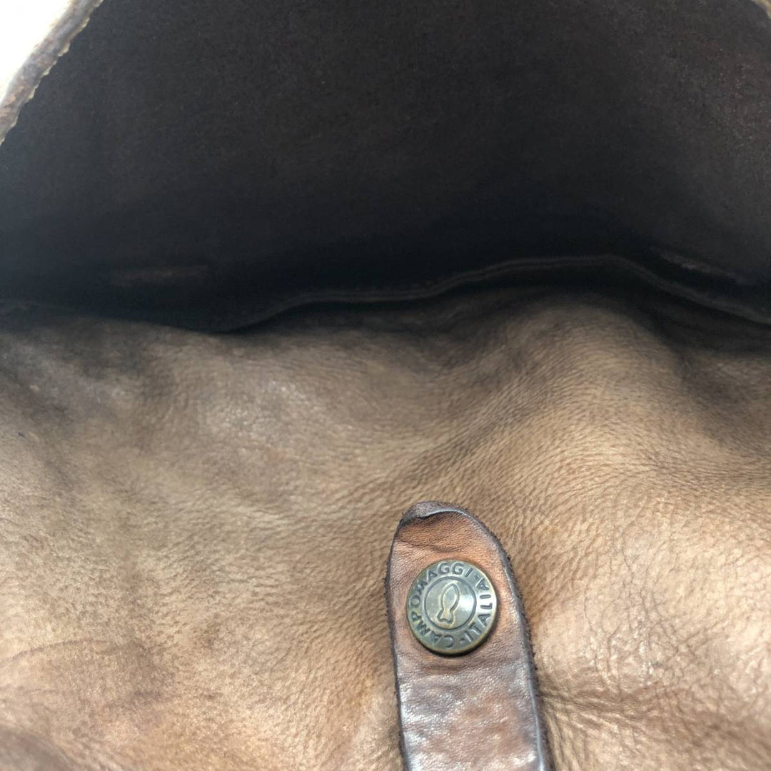 Campomaggi Camouflage Pattern Shoulder Bag, Made in Italy genuine leather brown type Vintage Second Hand
