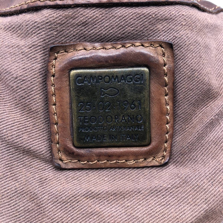 Campomaggi Camouflage Pattern Shoulder Bag, Made in Italy genuine leather brown type Vintage Second Hand