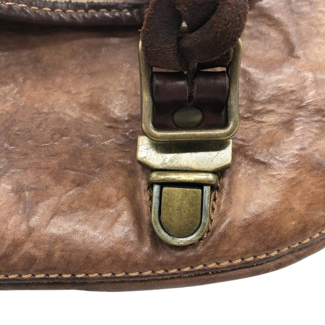 Campomaggi Camouflage Pattern Shoulder Bag, Made in Italy genuine leather brown type Vintage Second Hand