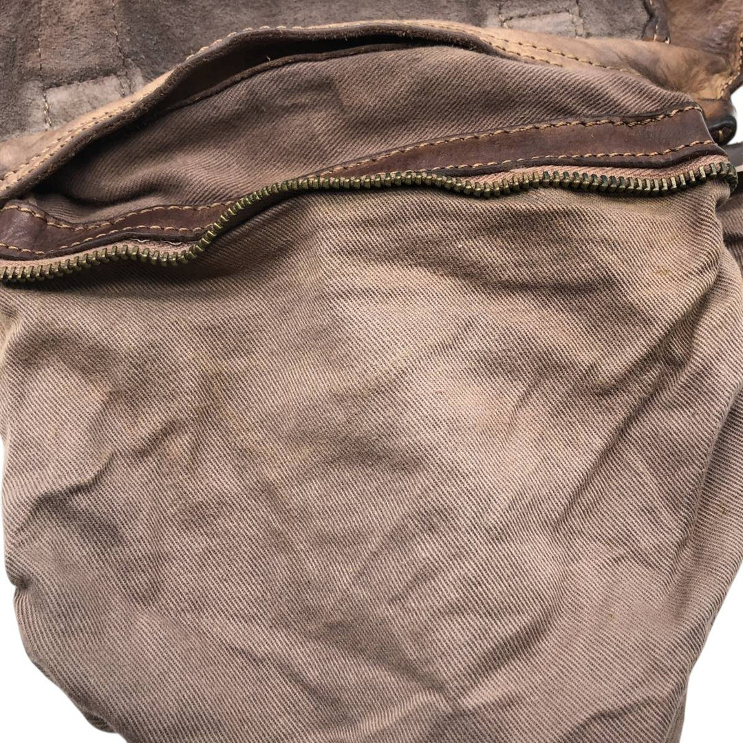 Campomaggi Camouflage Pattern Shoulder Bag, Made in Italy genuine leather brown type Vintage Second Hand