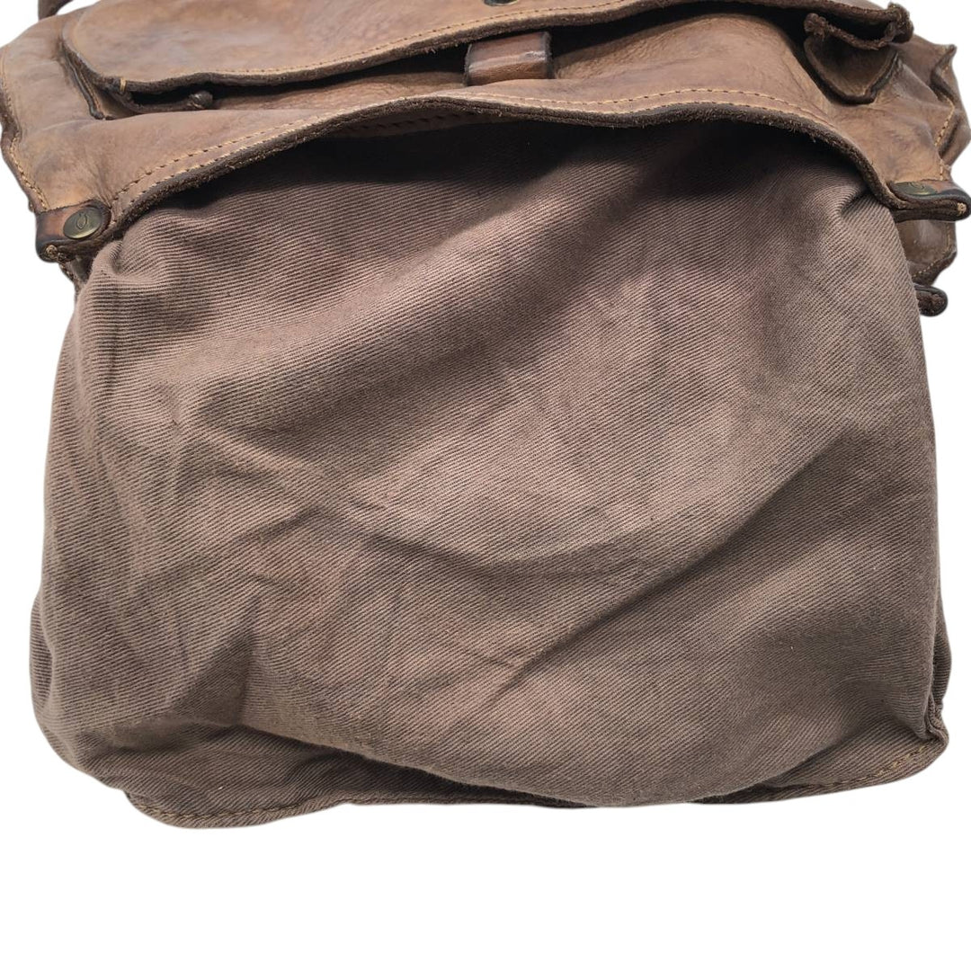 Campomaggi Camouflage Pattern Shoulder Bag, Made in Italy genuine leather brown type Vintage Second Hand