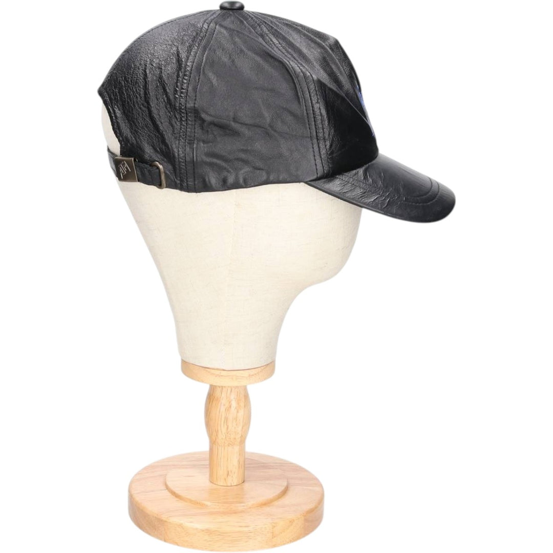 ATM ENERGY TECH Advertising Leather Cap, One Size Fits All, Vintage genuine leather black type Vintage Second Hand