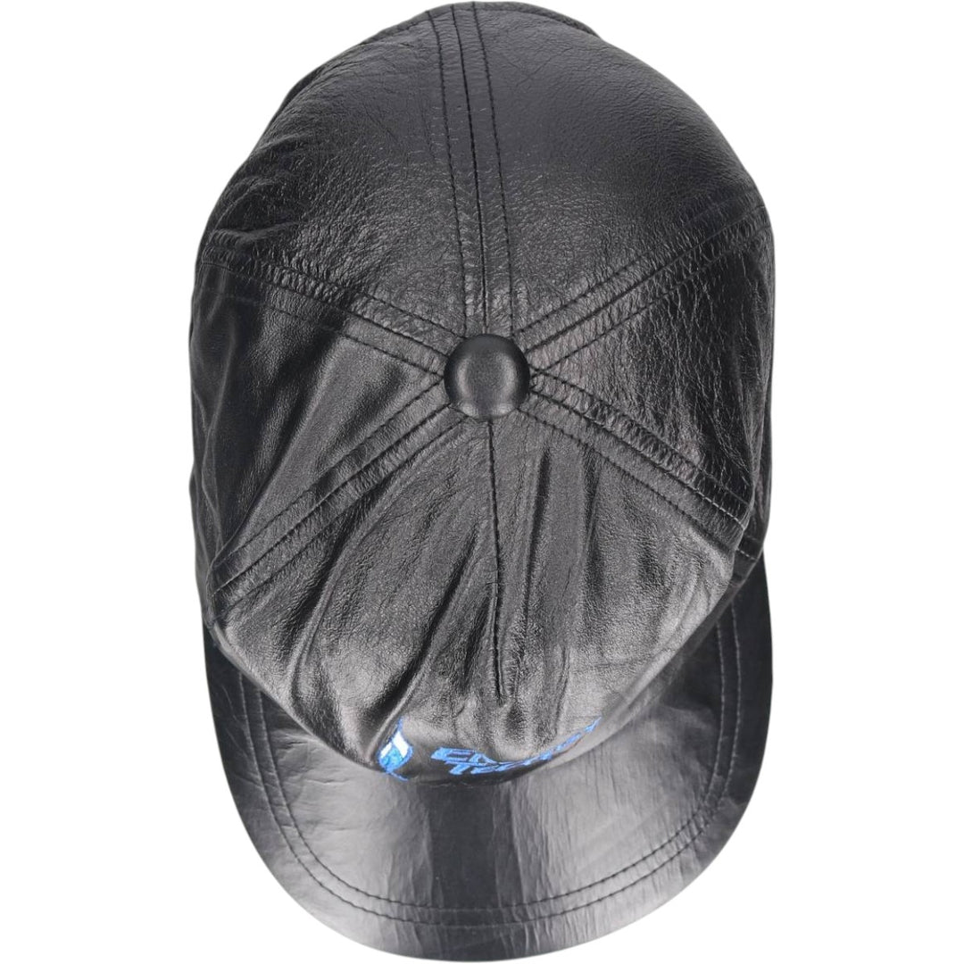 ATM ENERGY TECH Advertising Leather Cap, One Size Fits All, Vintage genuine leather black type Vintage Second Hand