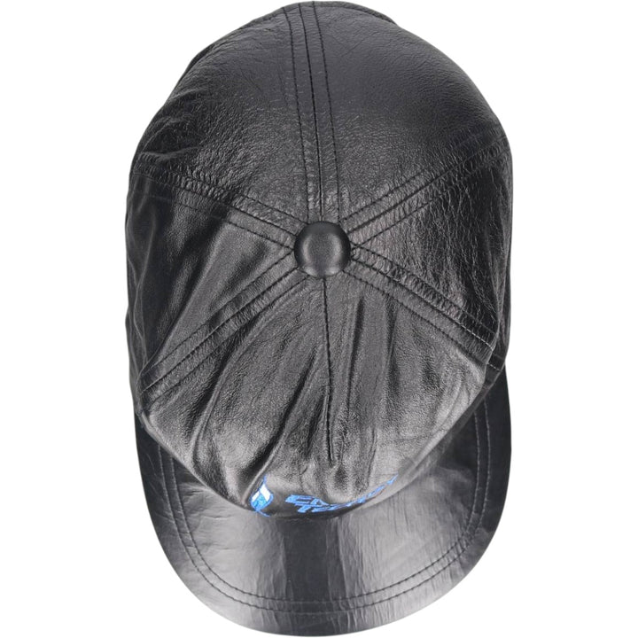 ATM ENERGY TECH Advertising Leather Cap, One Size Fits All, Vintage genuine leather black type Vintage Second Hand