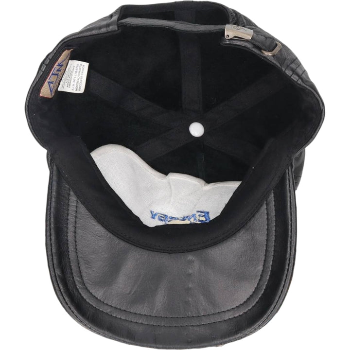 ATM ENERGY TECH Advertising Leather Cap, One Size Fits All, Vintage genuine leather black type Vintage Second Hand