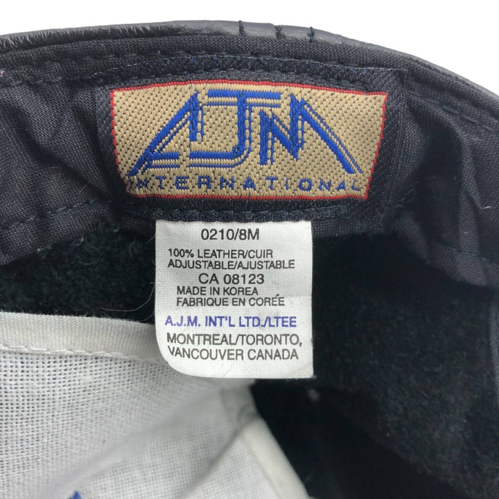 ATM ENERGY TECH Advertising Leather Cap, One Size Fits All, Vintage genuine leather black type Vintage Second Hand