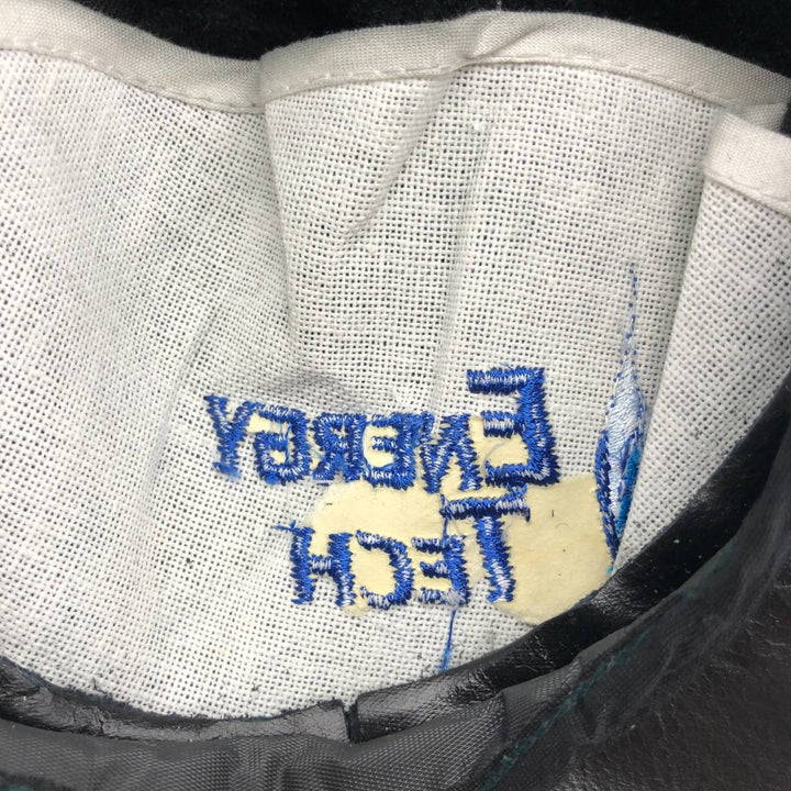 ATM ENERGY TECH Advertising Leather Cap, One Size Fits All, Vintage genuine leather black type Vintage Second Hand