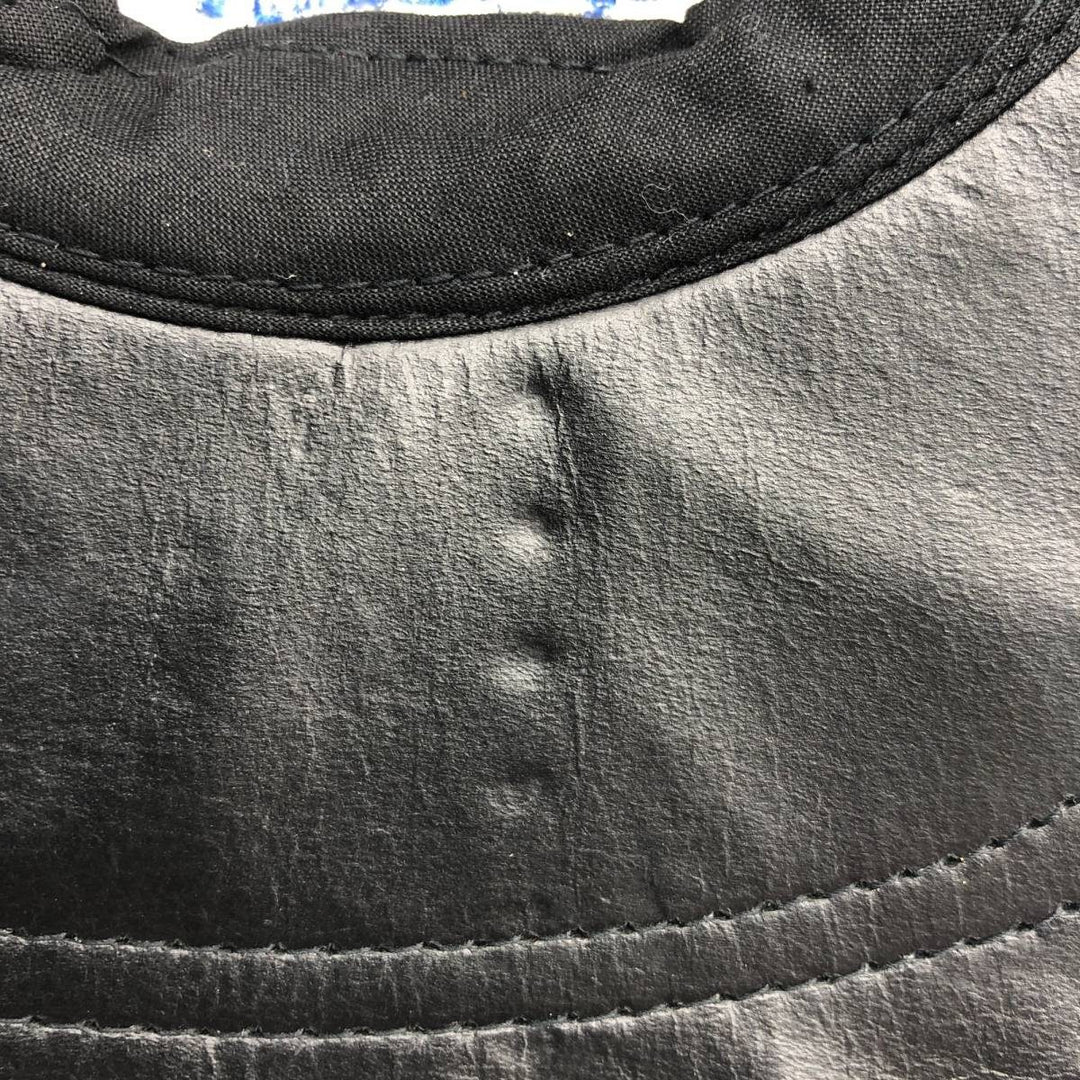 ATM ENERGY TECH Advertising Leather Cap, One Size Fits All, Vintage genuine leather black type Vintage Second Hand