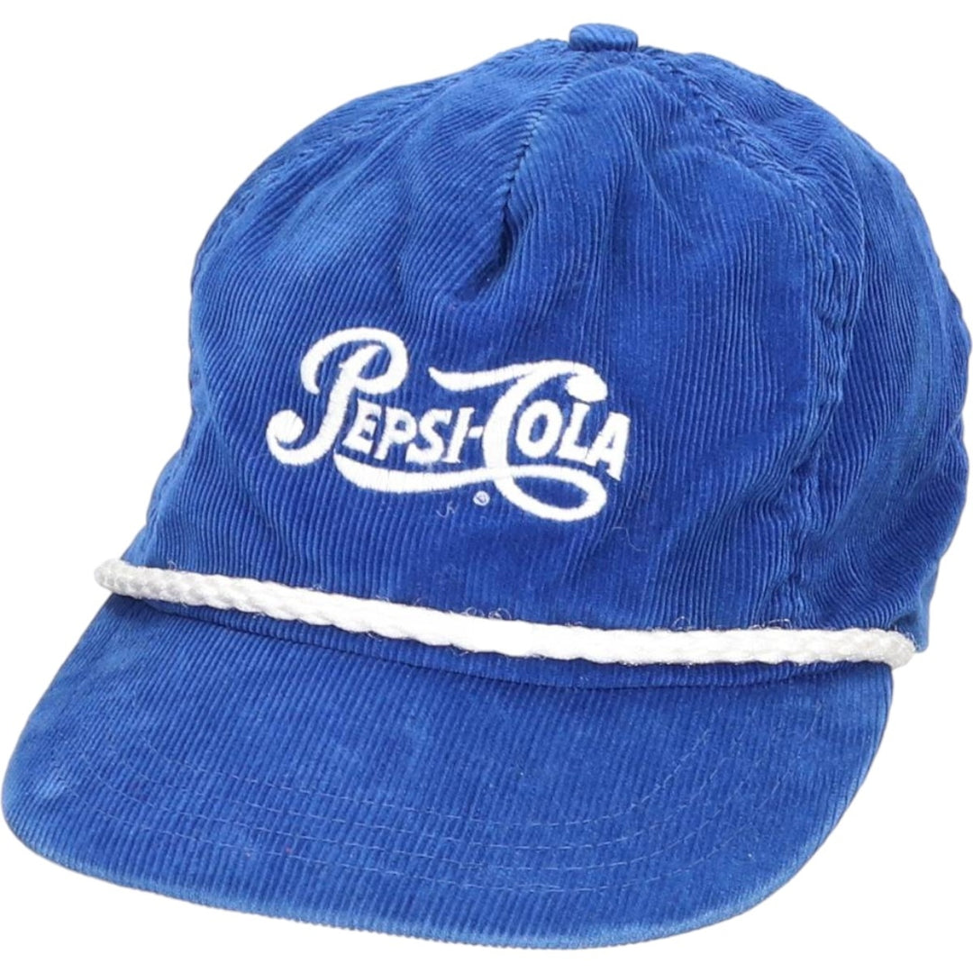 Vintage 1990'S Pepsi-Cola Advertising Corduroy Cap, Made in USA, One Size Fits All unclear blue type Vintage Second Hand