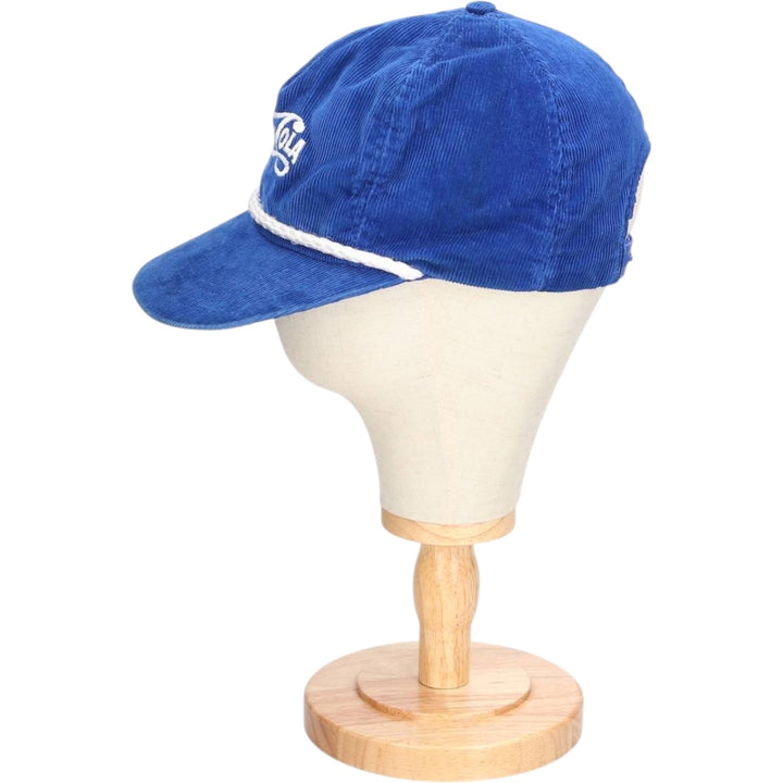 Vintage 1990'S Pepsi-Cola Advertising Corduroy Cap, Made in USA, One Size Fits All unclear blue type Vintage Second Hand