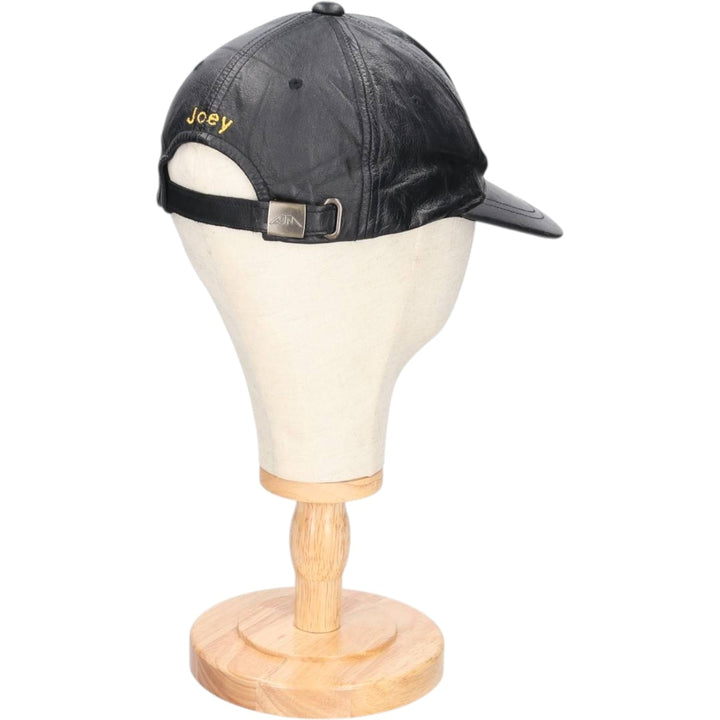 Vintage ATM Leather Cap, One Size Fits All genuine leather black type Vintage Second Hand