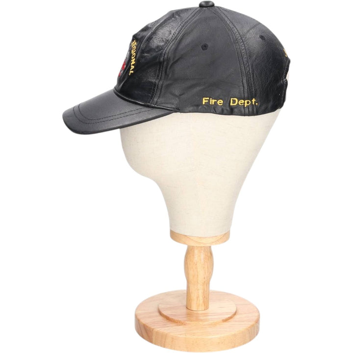 Vintage ATM Leather Cap, One Size Fits All genuine leather black type Vintage Second Hand