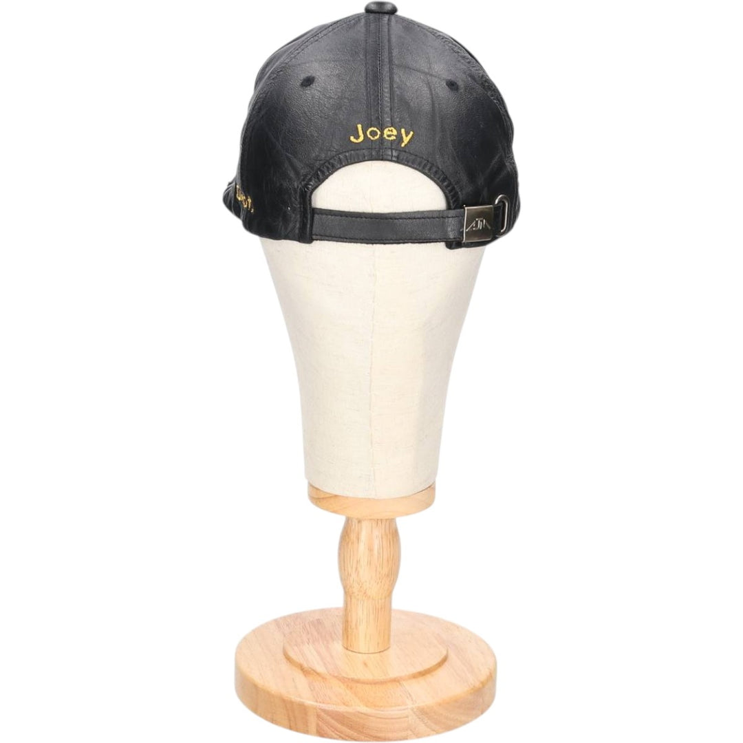 Vintage ATM Leather Cap, One Size Fits All genuine leather black type Vintage Second Hand