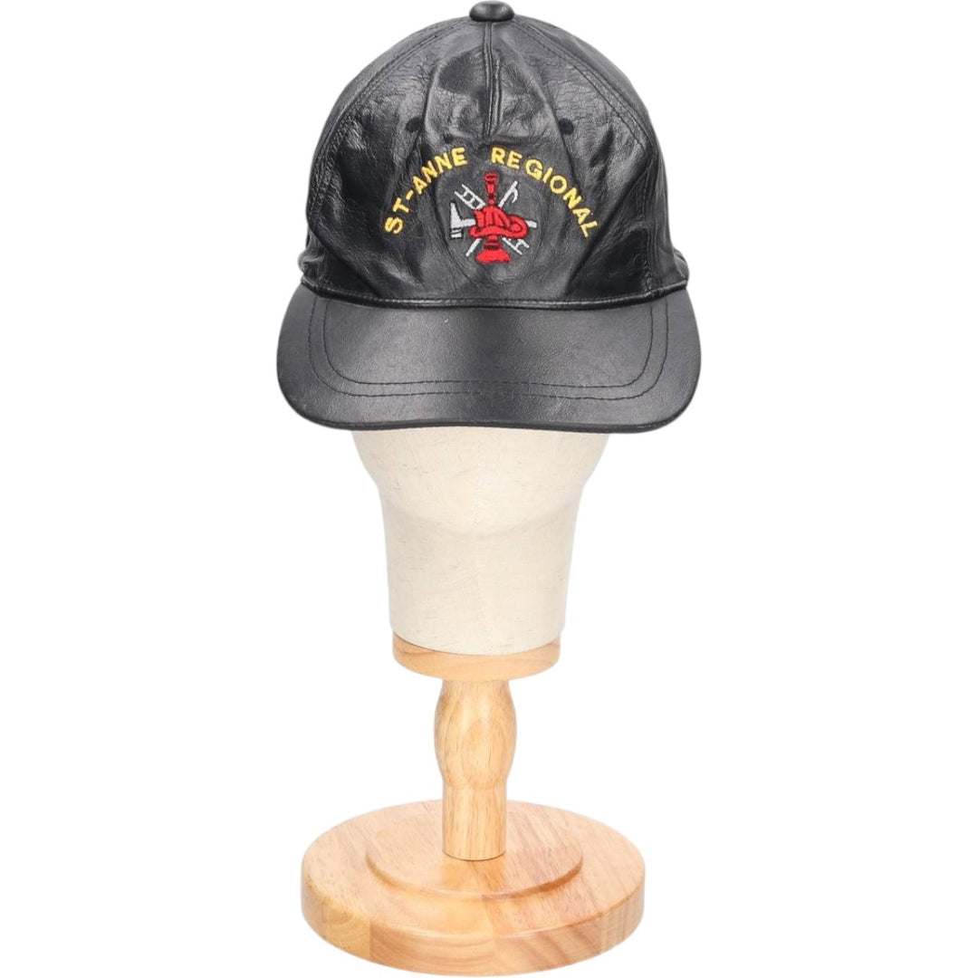 Vintage ATM Leather Cap, One Size Fits All genuine leather black type Vintage Second Hand