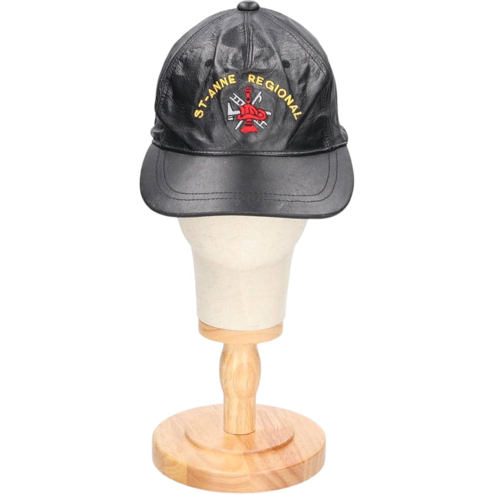 Vintage ATM Leather Cap, One Size Fits All genuine leather black type Vintage Second Hand