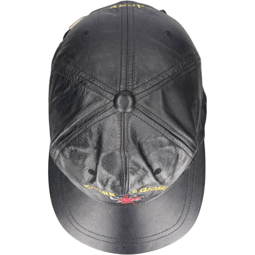 Vintage ATM Leather Cap, One Size Fits All genuine leather black type Vintage Second Hand