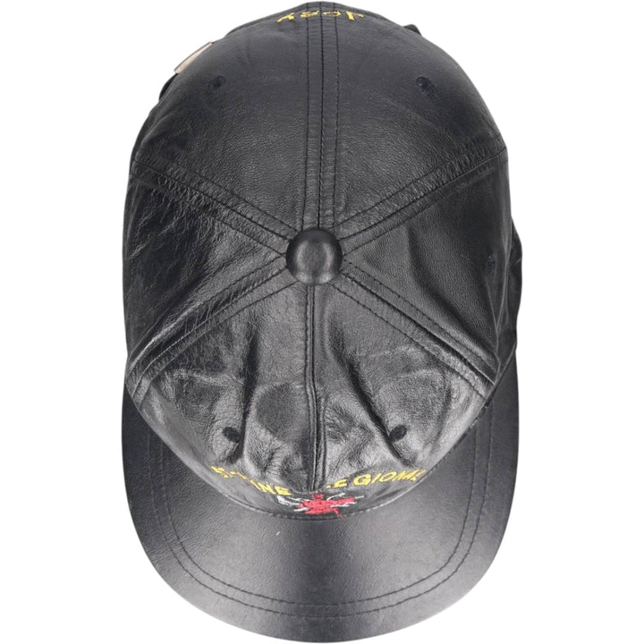 Vintage ATM Leather Cap, One Size Fits All genuine leather black type Vintage Second Hand