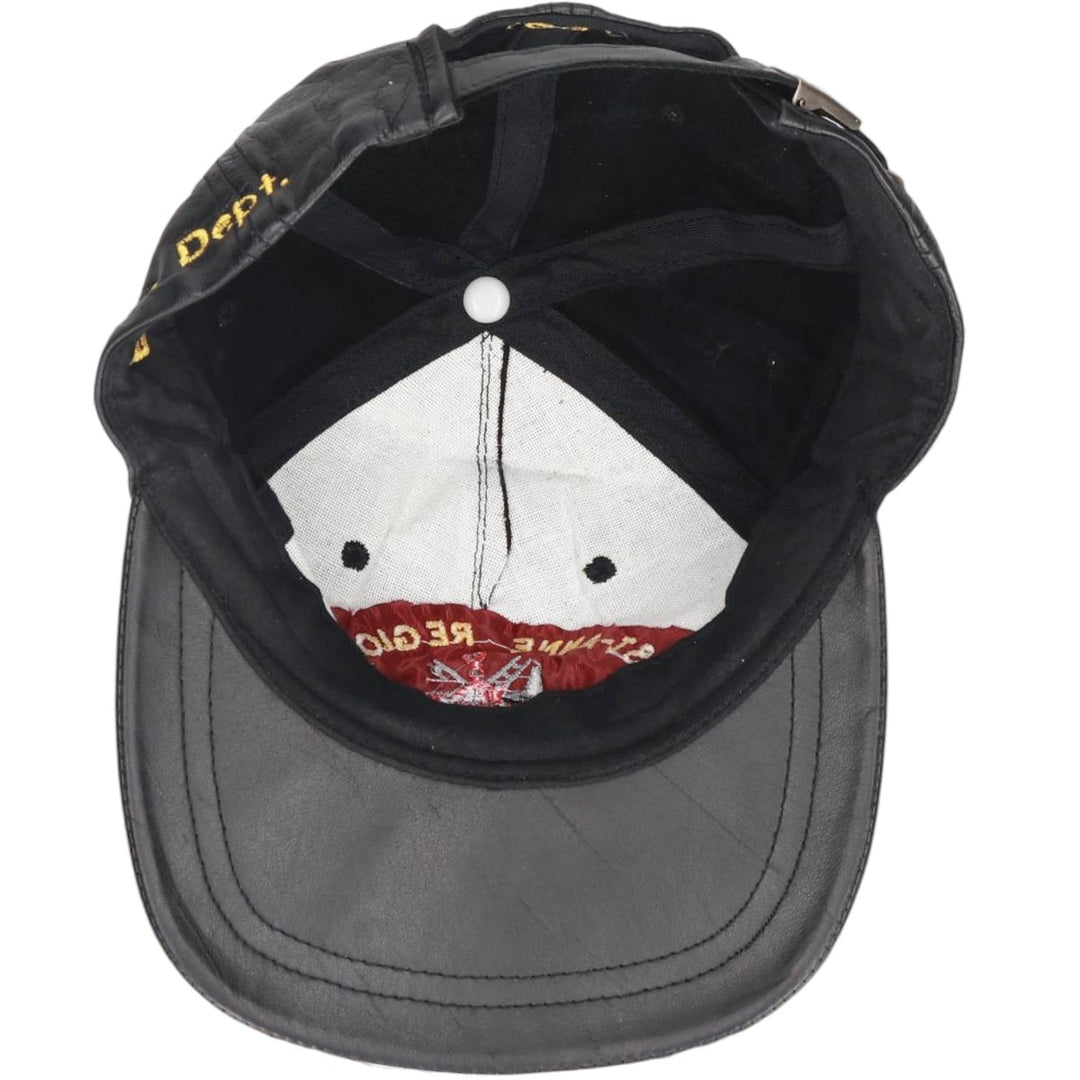 Vintage ATM Leather Cap, One Size Fits All genuine leather black type Vintage Second Hand