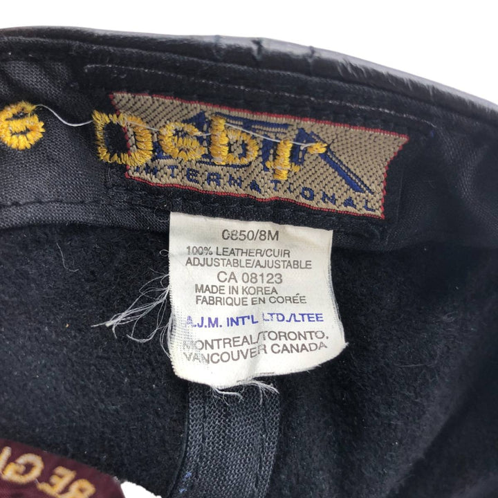 Vintage ATM Leather Cap, One Size Fits All genuine leather black type Vintage Second Hand