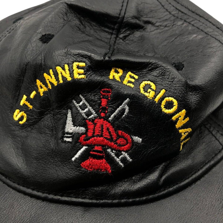 Vintage ATM Leather Cap, One Size Fits All genuine leather black type Vintage Second Hand