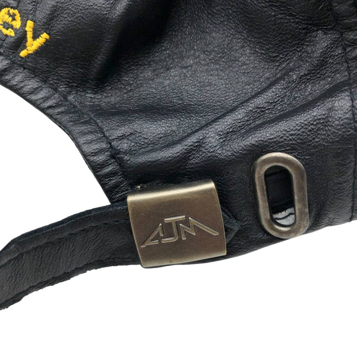 Vintage ATM Leather Cap, One Size Fits All genuine leather black type Vintage Second Hand