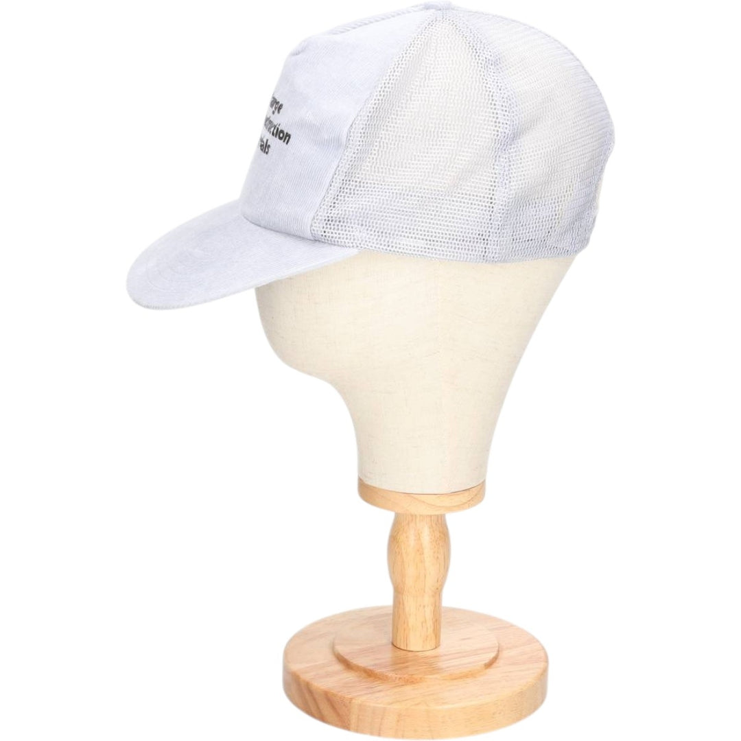90'S Headline Headwear Trucker Cap, Advertising Corduroy Mesh Cap, One Size Fits Most cotton gray type Vintage Second Hand