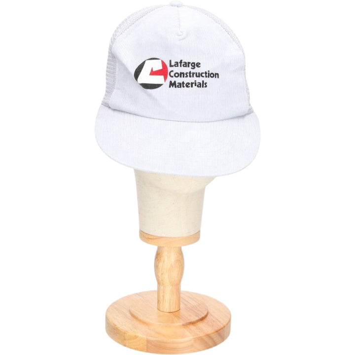 90'S Headline Headwear Trucker Cap, Advertising Corduroy Mesh Cap, One Size Fits Most cotton gray type Vintage Second Hand