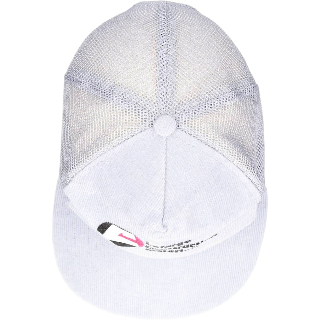 90'S Headline Headwear Trucker Cap, Advertising Corduroy Mesh Cap, One Size Fits Most cotton gray type Vintage Second Hand