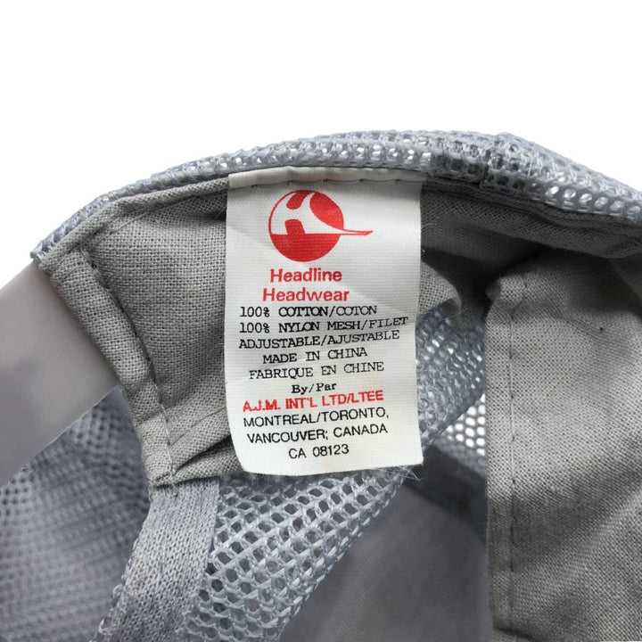 90'S Headline Headwear Trucker Cap, Advertising Corduroy Mesh Cap, One Size Fits Most cotton gray type Vintage Second Hand