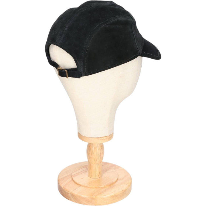 Vintage Harley-Davidson suede leather cap, made in the USA, one size fits all. genuine leather black type Vintage Second Hand