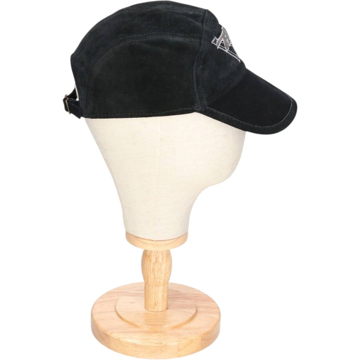 Vintage Harley-Davidson suede leather cap, made in the USA, one size fits all. genuine leather black type Vintage Second Hand