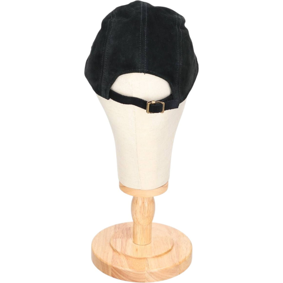 Vintage Harley-Davidson suede leather cap, made in the USA, one size fits all. genuine leather black type Vintage Second Hand