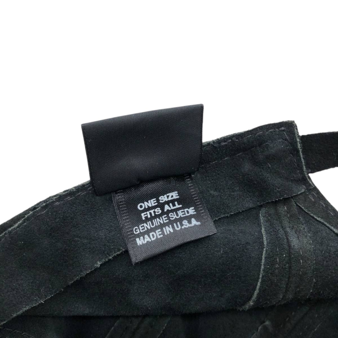 Vintage Harley-Davidson suede leather cap, made in the USA, one size fits all. genuine leather black type Vintage Second Hand