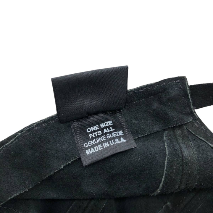 Vintage Harley-Davidson suede leather cap, made in the USA, one size fits all. genuine leather black type Vintage Second Hand