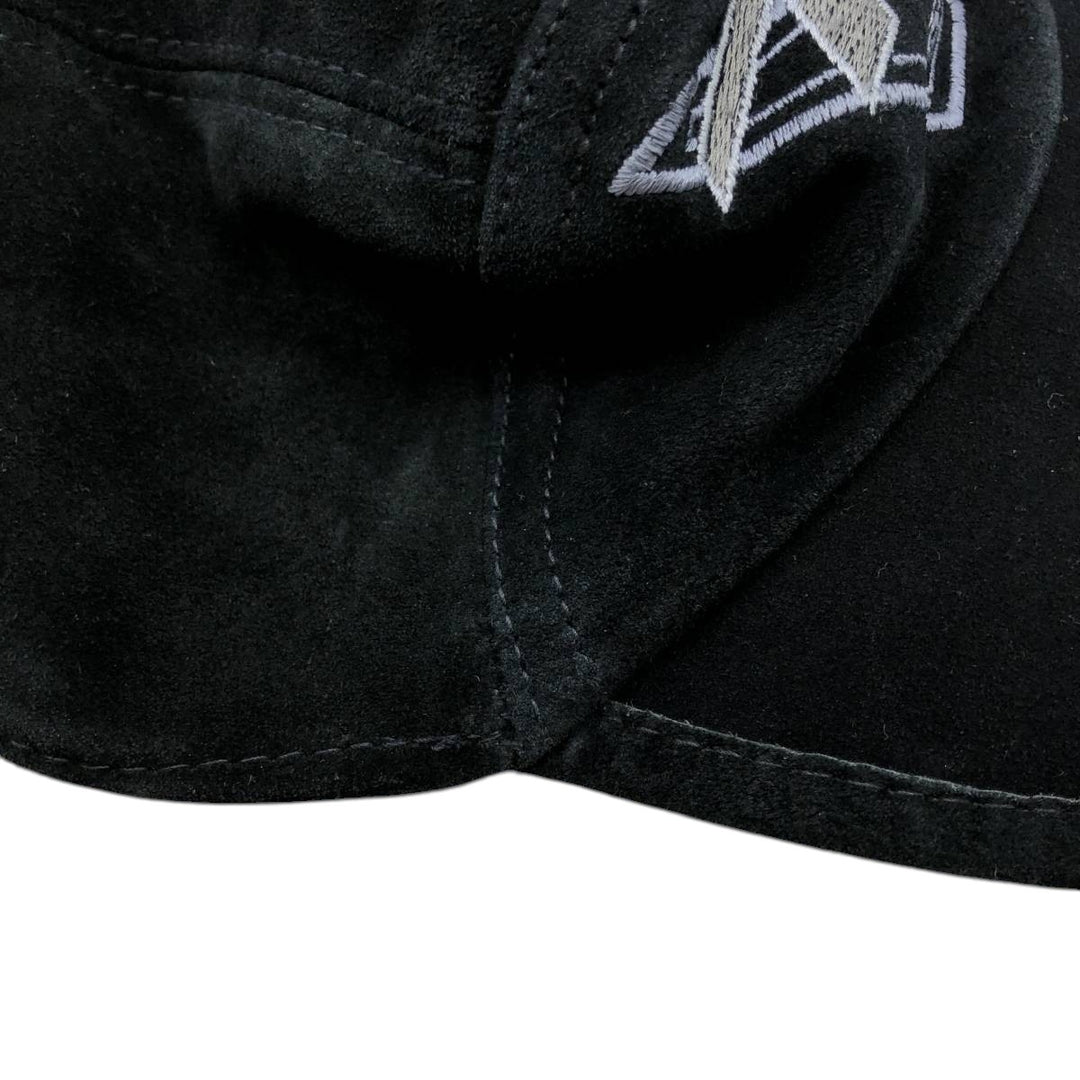 Vintage Harley-Davidson suede leather cap, made in the USA, one size fits all. genuine leather black type Vintage Second Hand