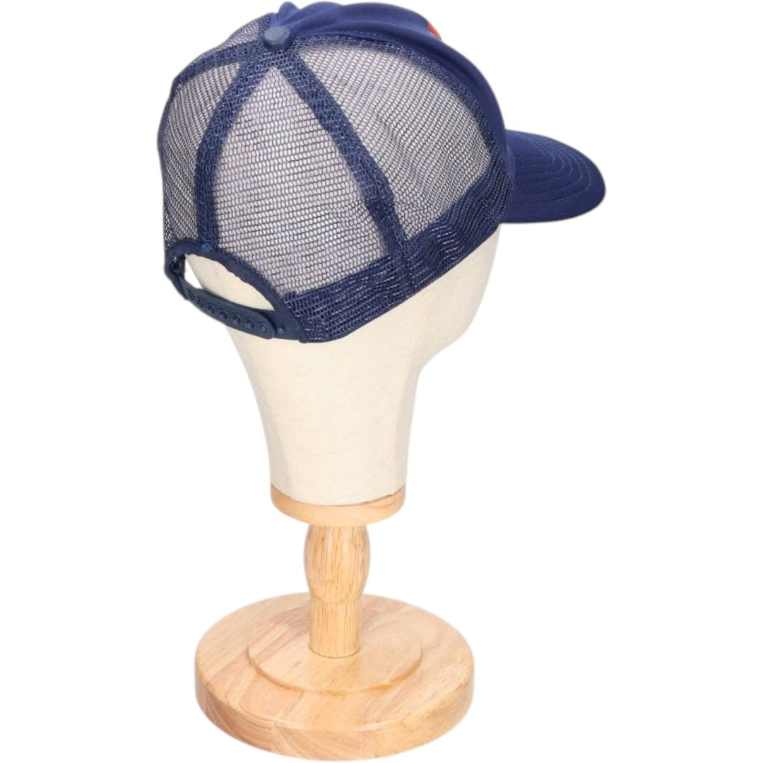 70s-80'S DG SPORTSWEAR HIRAM REEVES PRODUCE Mesh Trucker Cap, Made in USA, One Size Fits Most unclear navy blue type Vintage Second Hand