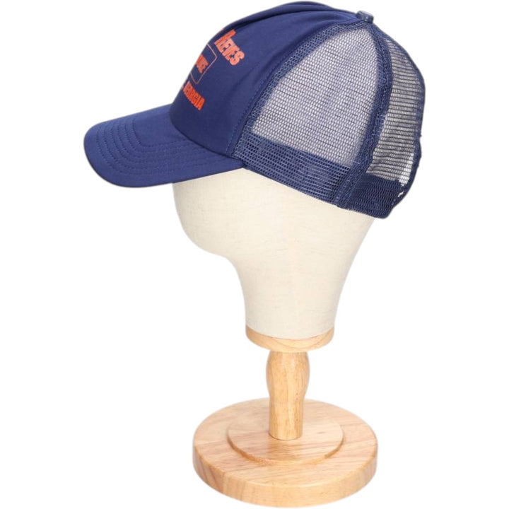 70s-80'S DG SPORTSWEAR HIRAM REEVES PRODUCE Mesh Trucker Cap, Made in USA, One Size Fits Most unclear navy blue type Vintage Second Hand