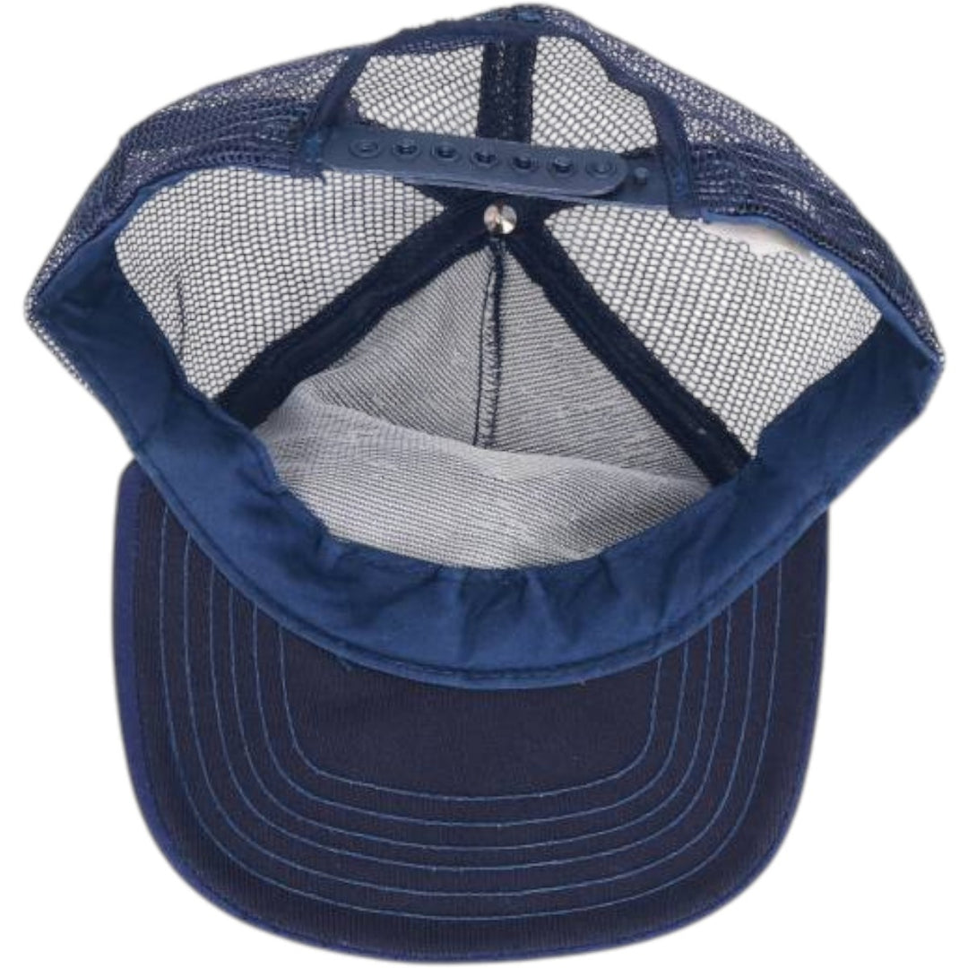 70s-80'S DG SPORTSWEAR HIRAM REEVES PRODUCE Mesh Trucker Cap, Made in USA, One Size Fits Most unclear navy blue type Vintage Second Hand