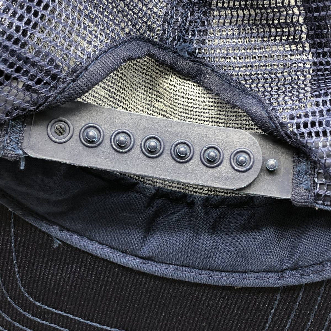 70s-80'S DG SPORTSWEAR HIRAM REEVES PRODUCE Mesh Trucker Cap, Made in USA, One Size Fits Most unclear navy blue type Vintage Second Hand